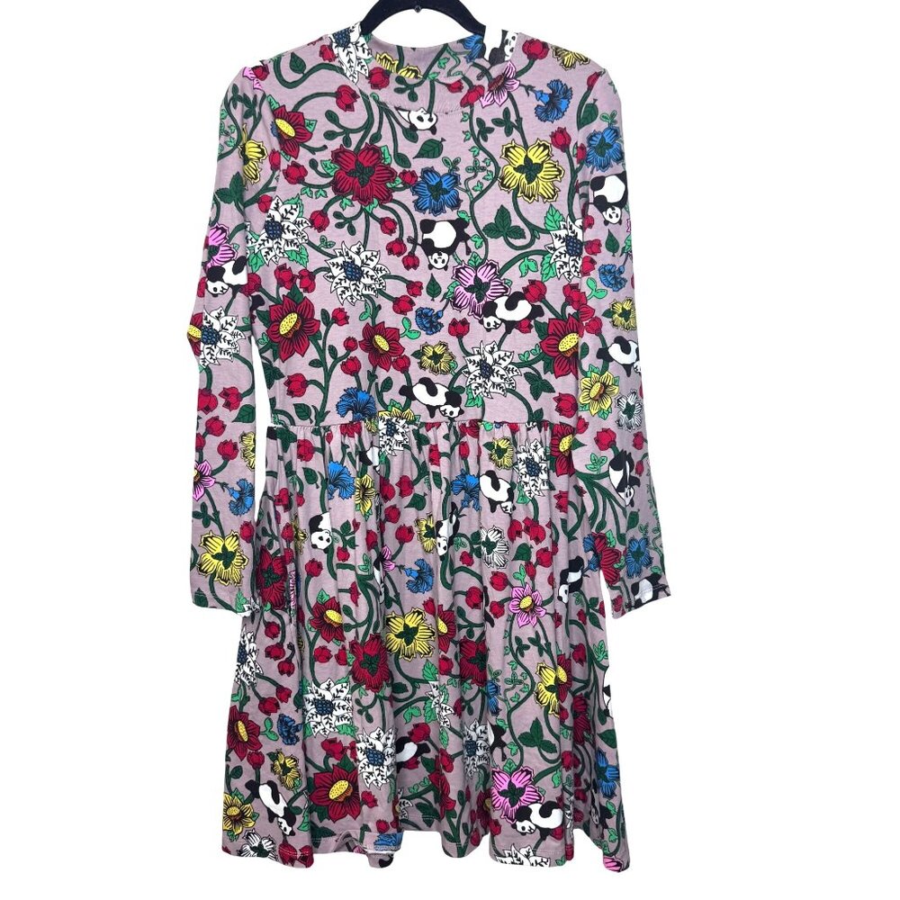 Roberto Lugo Mauve/Purple Morris Study II Panda Print Long Sleeve Pocket Dress L